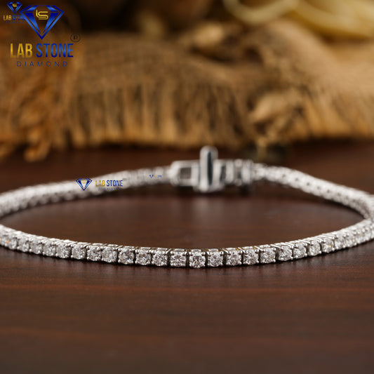 4.41 TDW Round Cut Diamond Tennis Bracelet