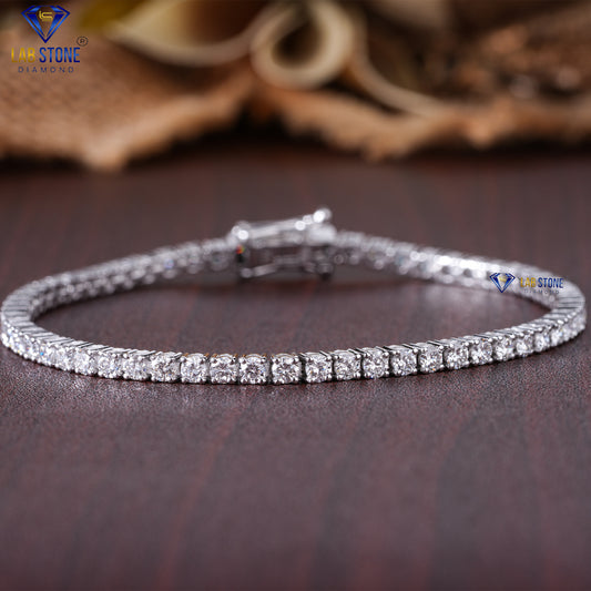 6.32 TDW Round Cut Diamond Tennis Bracelet