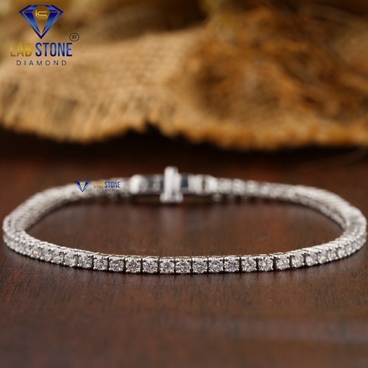 1.80 TDW Round Cut Diamond Tennis Bracelet