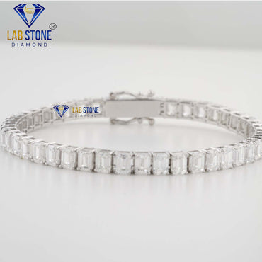 18.06 TDW Emerald Cut Diamond Tennis Bracelet