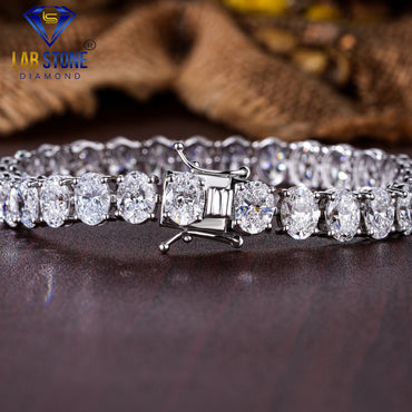 9.90 TDW Oval Cut Diamond Tennis Bracelet