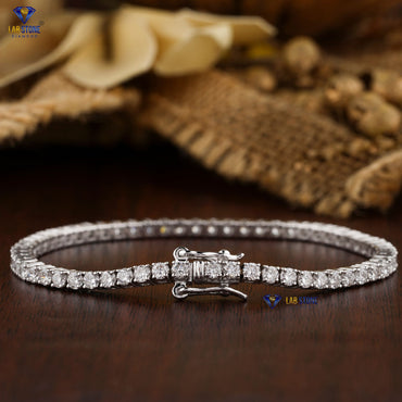 2.62 TDW Round Cut Diamond Tennis Bracelet