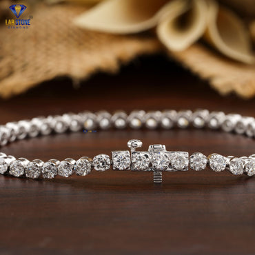 5.58 TDW Round Cut Diamond Tennis Bracelet