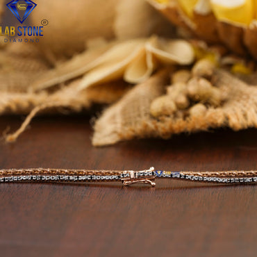 0.62 TDW Black Round Cut Gemstone Tennis Bracelet