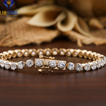 5.39 TDW Round Cut Diamond Tennis Bracelet
