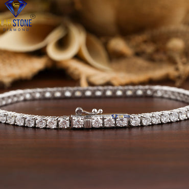 5.20 TDW Round Cut Diamond Tennis Bracelet