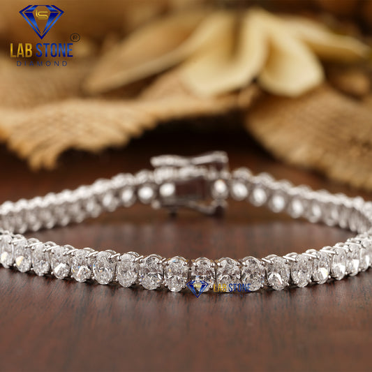 8.40 TDW Oval Cut Diamond Tennis Bracelet