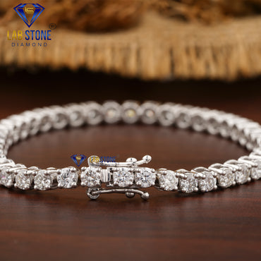 4.66 TDW Round Cut Diamond Tennis Bracelet