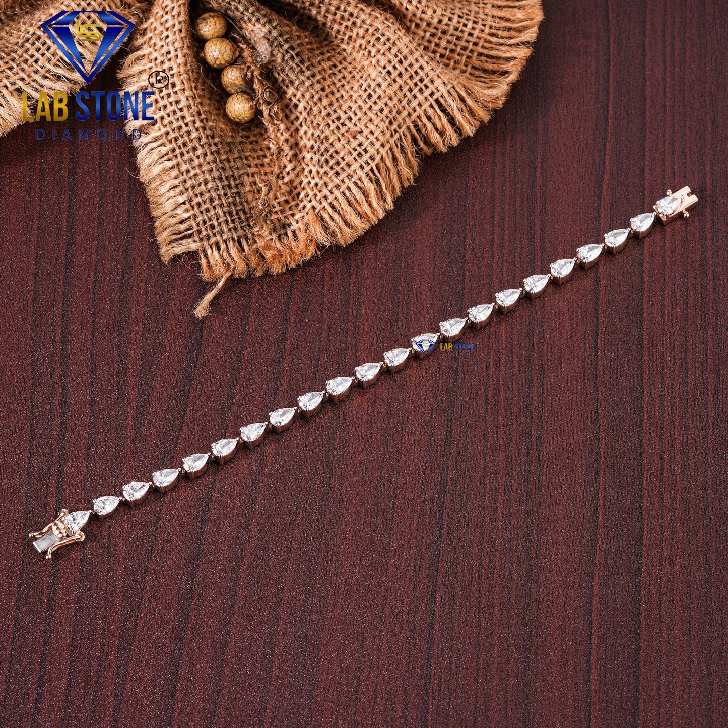 13.30 TDW Pear Cut Diamond Slider Bracelet