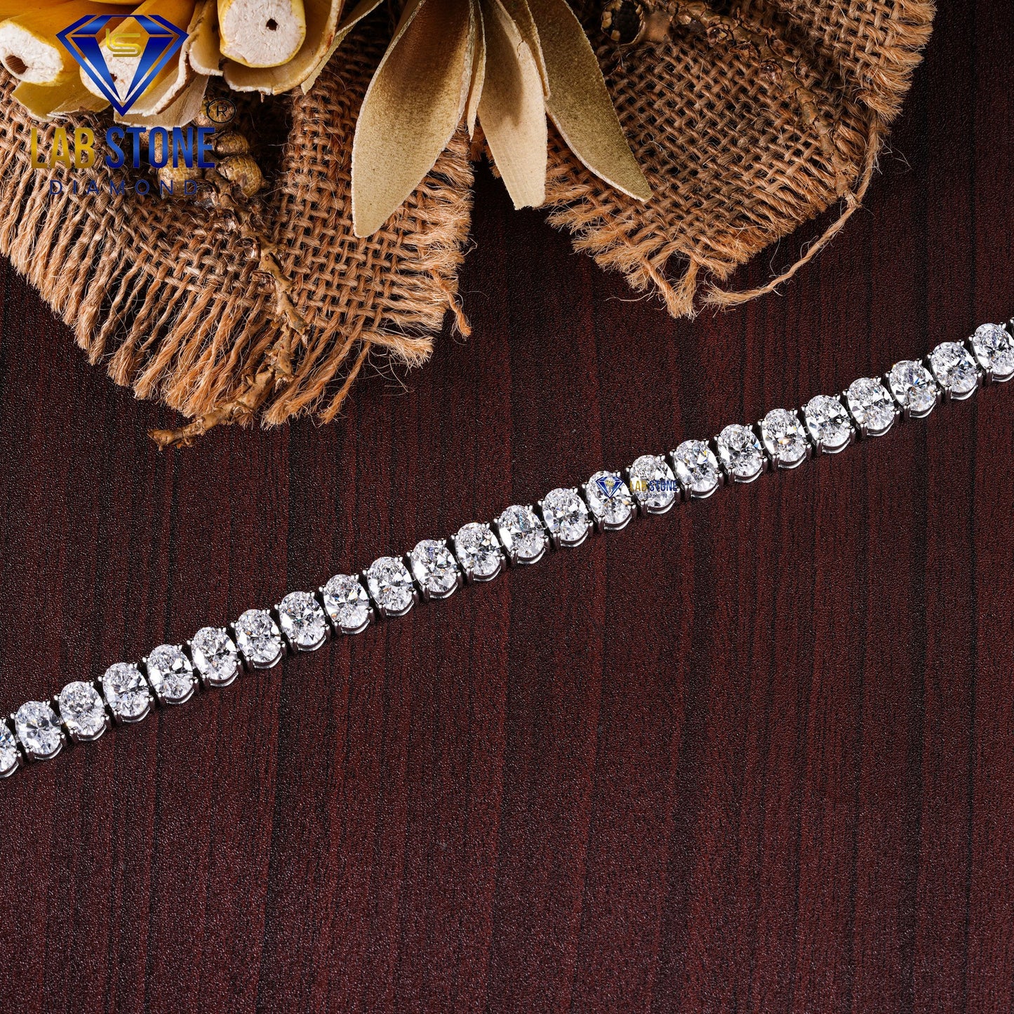 9.90 TDW Oval Cut Diamond Tennis Bracelet