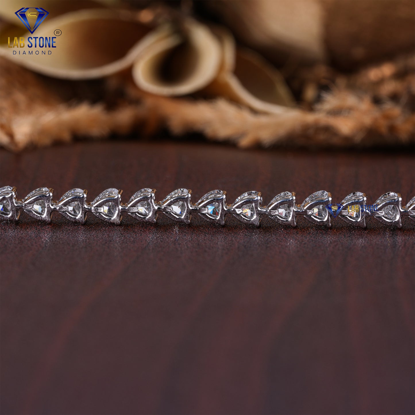 4.44 TDW Heart Cut Diamond Tennis Bracelet