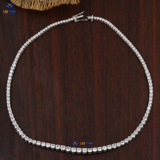 21.50 TDW Round Cut Diamond Tennis Necklace