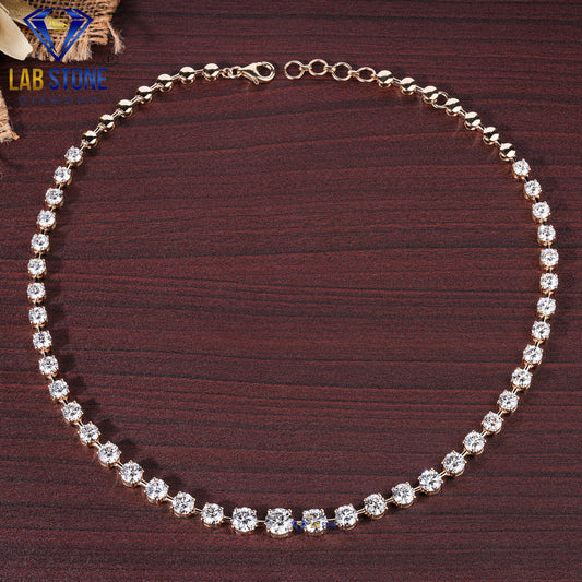 30.37 TDW Round Cut Diamond Women’s Tennis Necklace