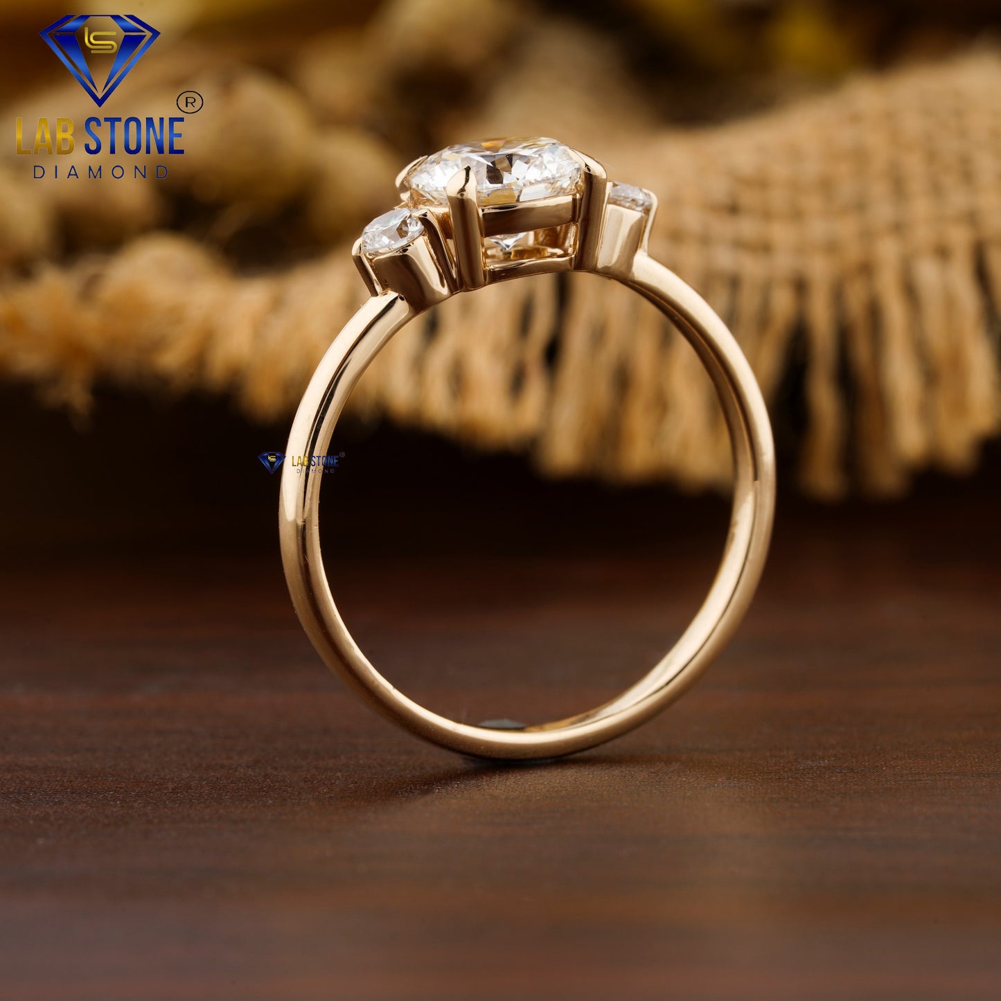 1.66 TDW Round Cut Women’s Three Stone Diamond Ring