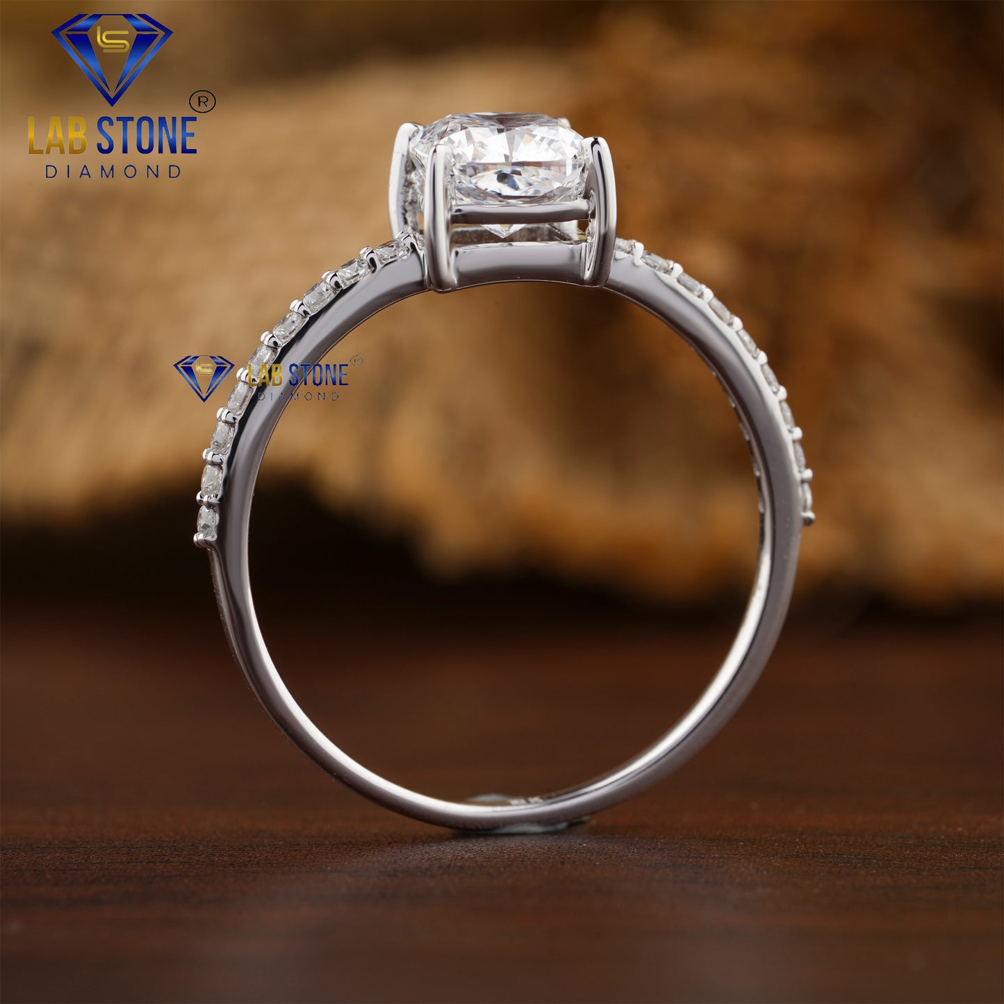 1.29 TDW Cushion & Round Cut Daimond Women’s Engagement Ring