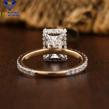 2.62 TDW Radiant & Round Cut Women’s Diamond Ring with Band