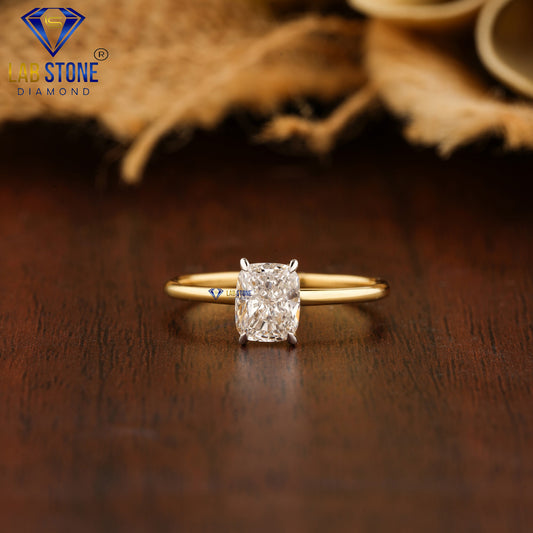 2.85 TDW Cushion Cut Diamond Solitaire Ring for Women