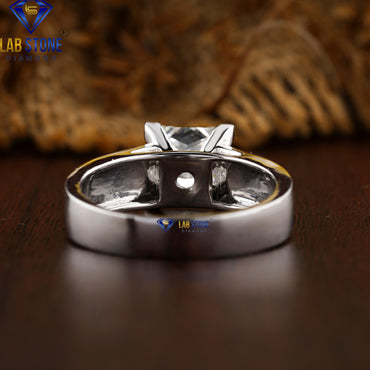 3.62 TDW Princess Cut Women's Solitaire Diamond Ring