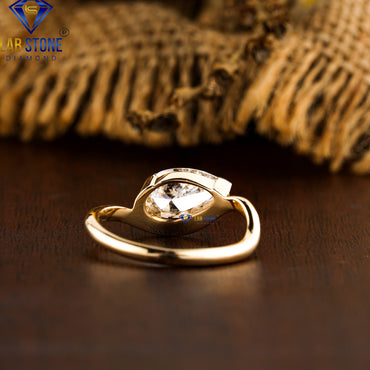 1.00 TDW Pear Cut Women’s Solitaire Diamond Ring