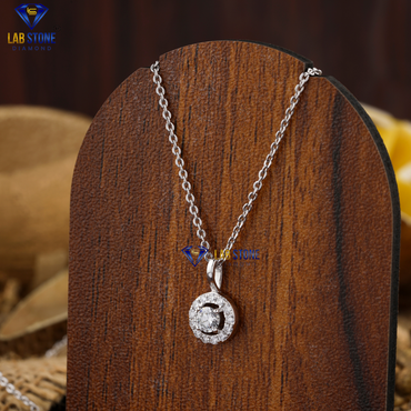 0.318 TDW Round Diamond Custom Pendant with Chain