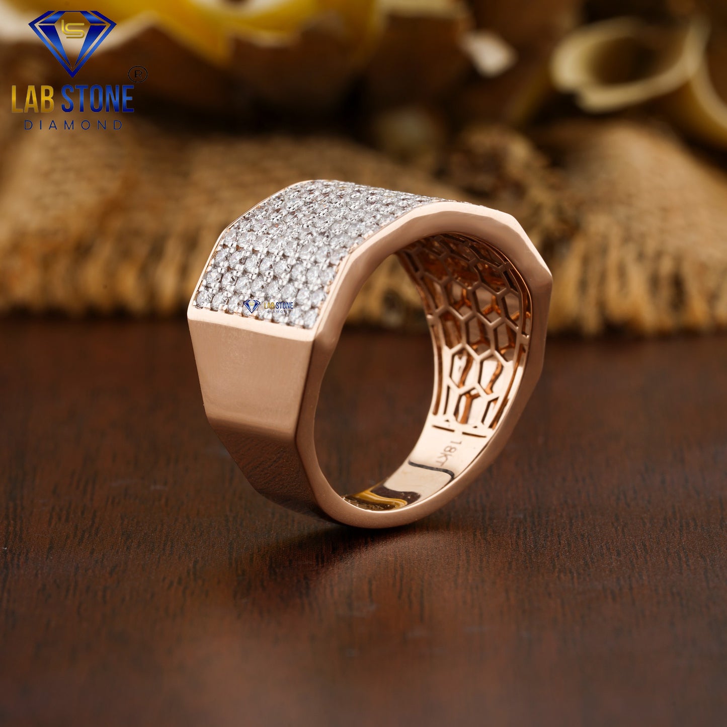 1.71 TDW Round Cut Diamond Men’s Engagement Ring