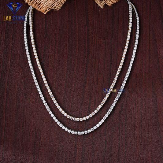 23.71 TDW Round Cut Diamond Tennis Necklace