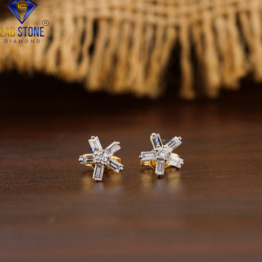 0.45 TDW Baguette & Round Cut Diamond Pendant & Earring