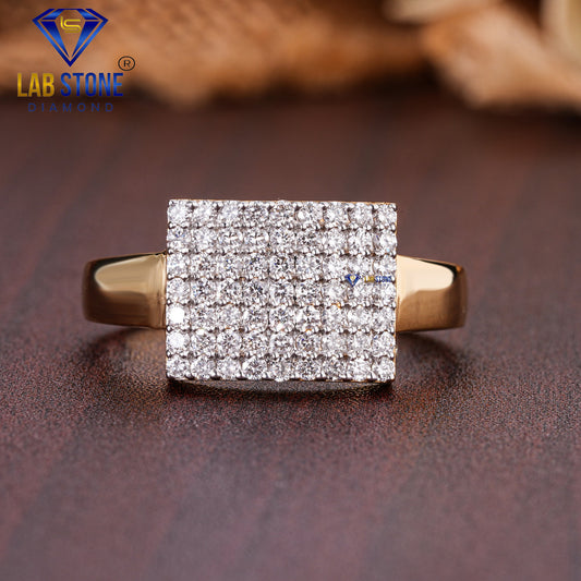 0.65 TDW Round Cut Diamond Men's Engagement Ring