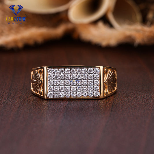 0.45 TDW Round Cut Diamond Men's Engagement Ring