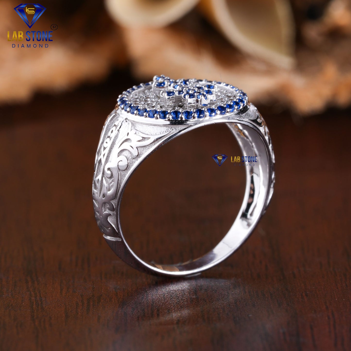0.35 TDW Round Cut Diamond & Gemstone Ring