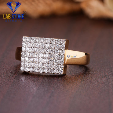 0.65 TDW Round Cut Diamond Men's Engagement Ring