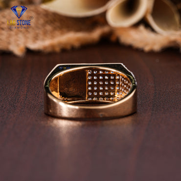 0.74 TDW Round Cut Diamond Men's Engagement Ring