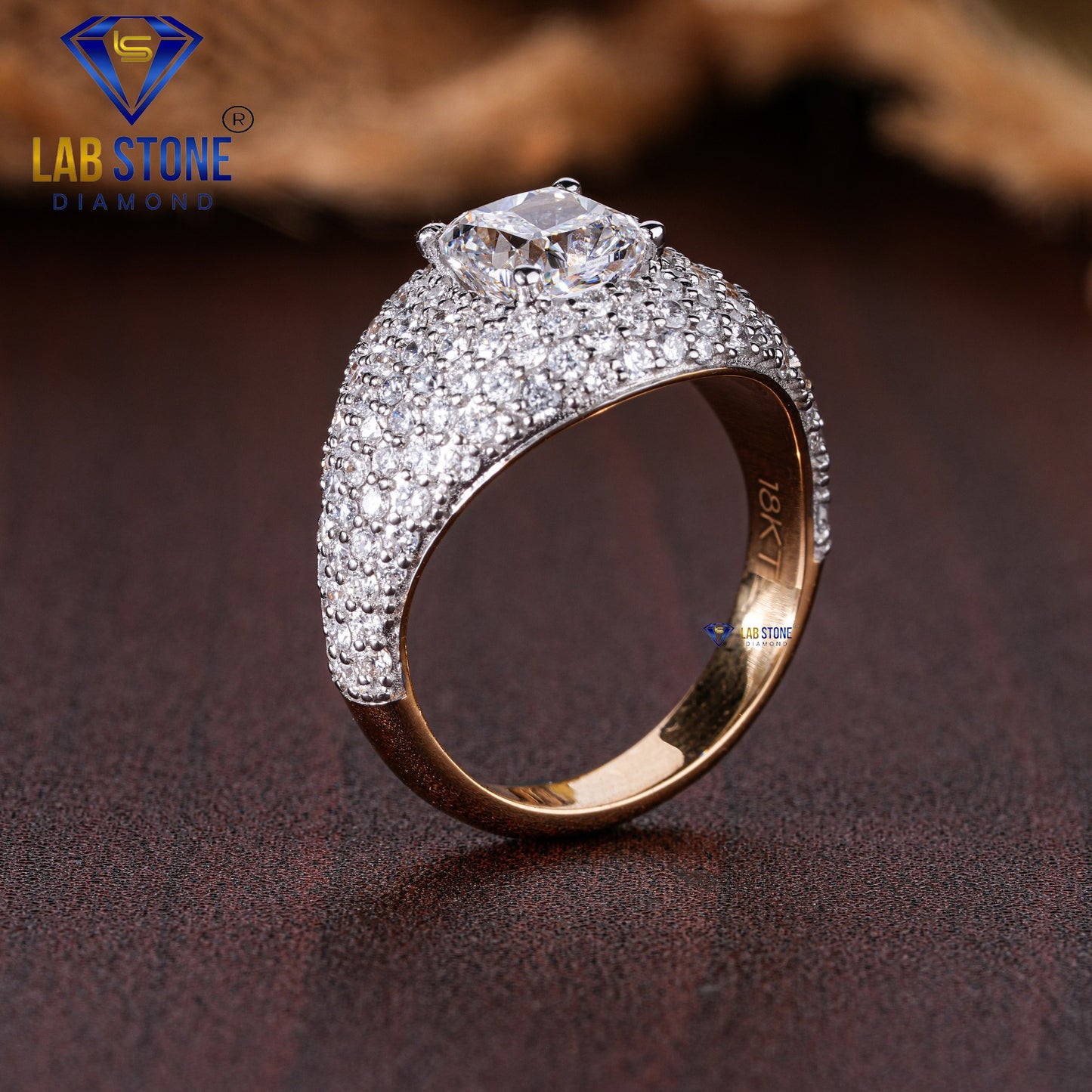 5.22 TDW Cushion & Round Cut Women’s Engagement Diamond Ring
