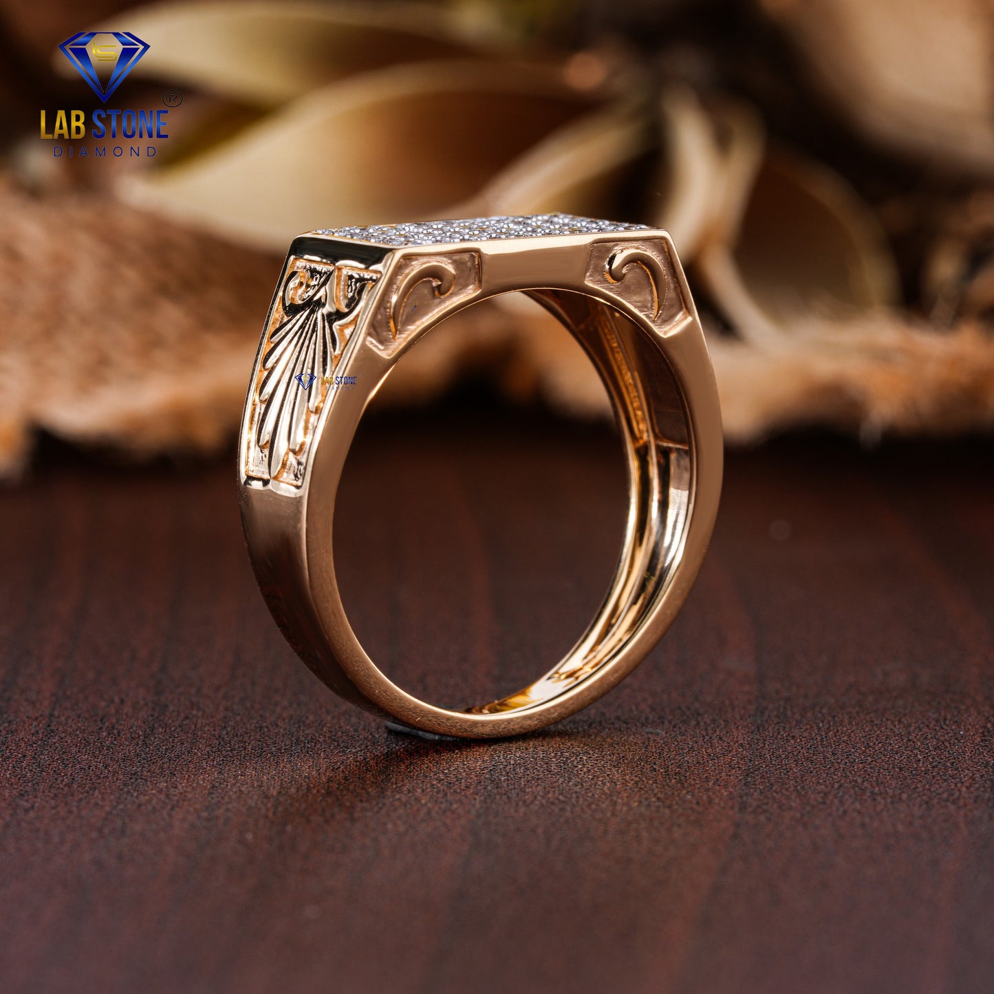 0.45 TDW Round Cut Diamond Men's Engagement Ring