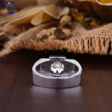 3.02 TDW Round Cut Men’s Diamond Solitaire Ring