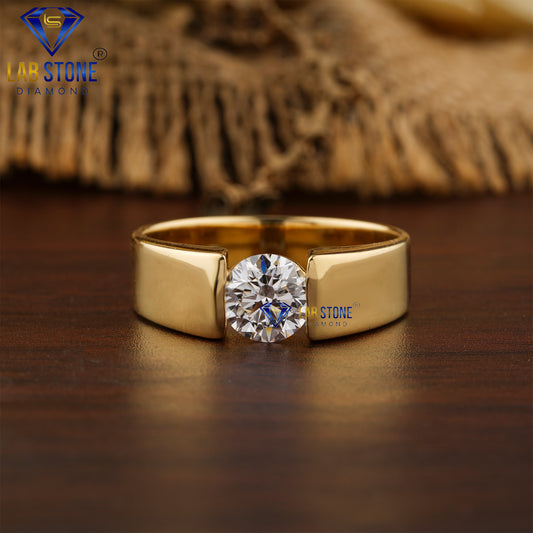 1.40 TDW Round Cut Men’s Diamond Solitaire Ring