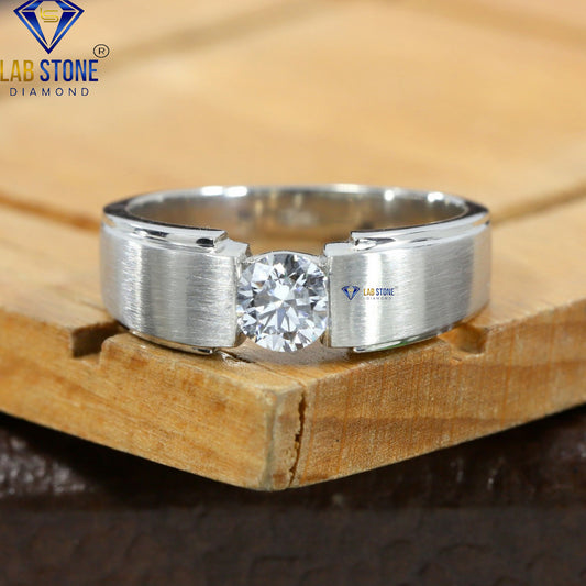 1.00 TDW Round Cut Diamond Men’s Solitaire Ring