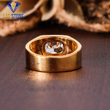 2.08 TDW Cushion Cut Men’s Classic Solitaire Diamond Ring