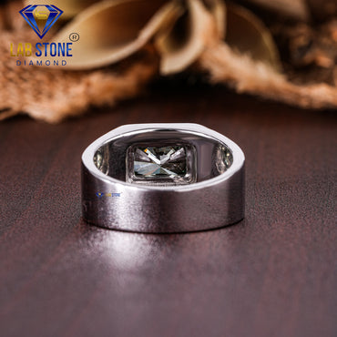 1.00 TDW F. Green Radiant Cut Men’s Engagement Diamond Ring