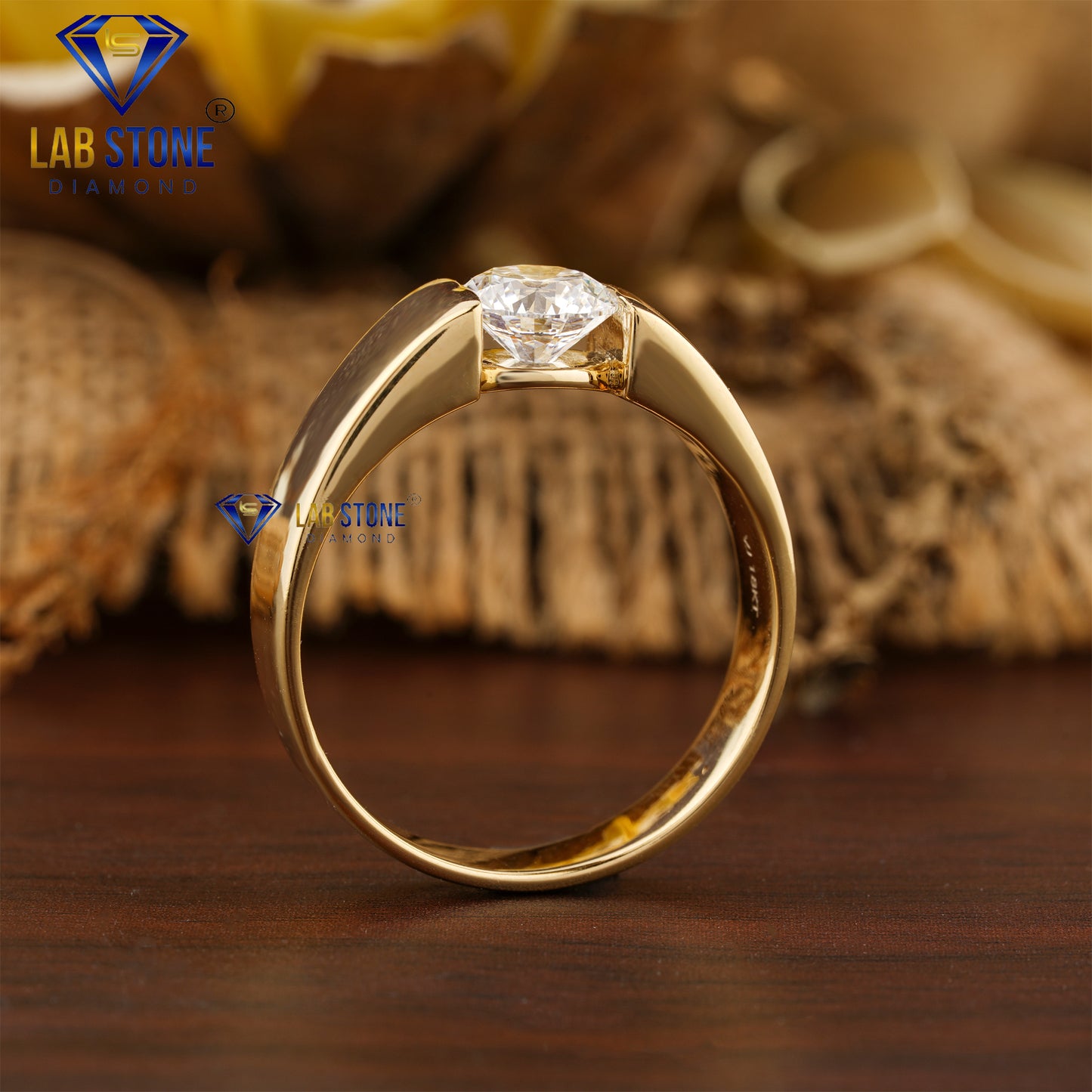 1.40 TDW Round Cut Men’s Diamond Solitaire Ring