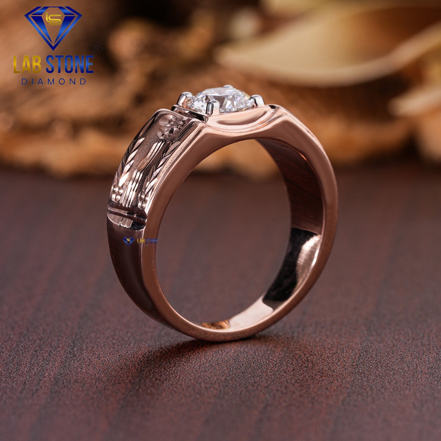 0.92 TDW Round Cut Men’s Solitaire Diamond Ring