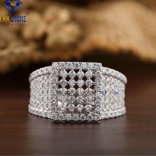 1.92 TDW Round Cut Diamond Men's Engagement Ring