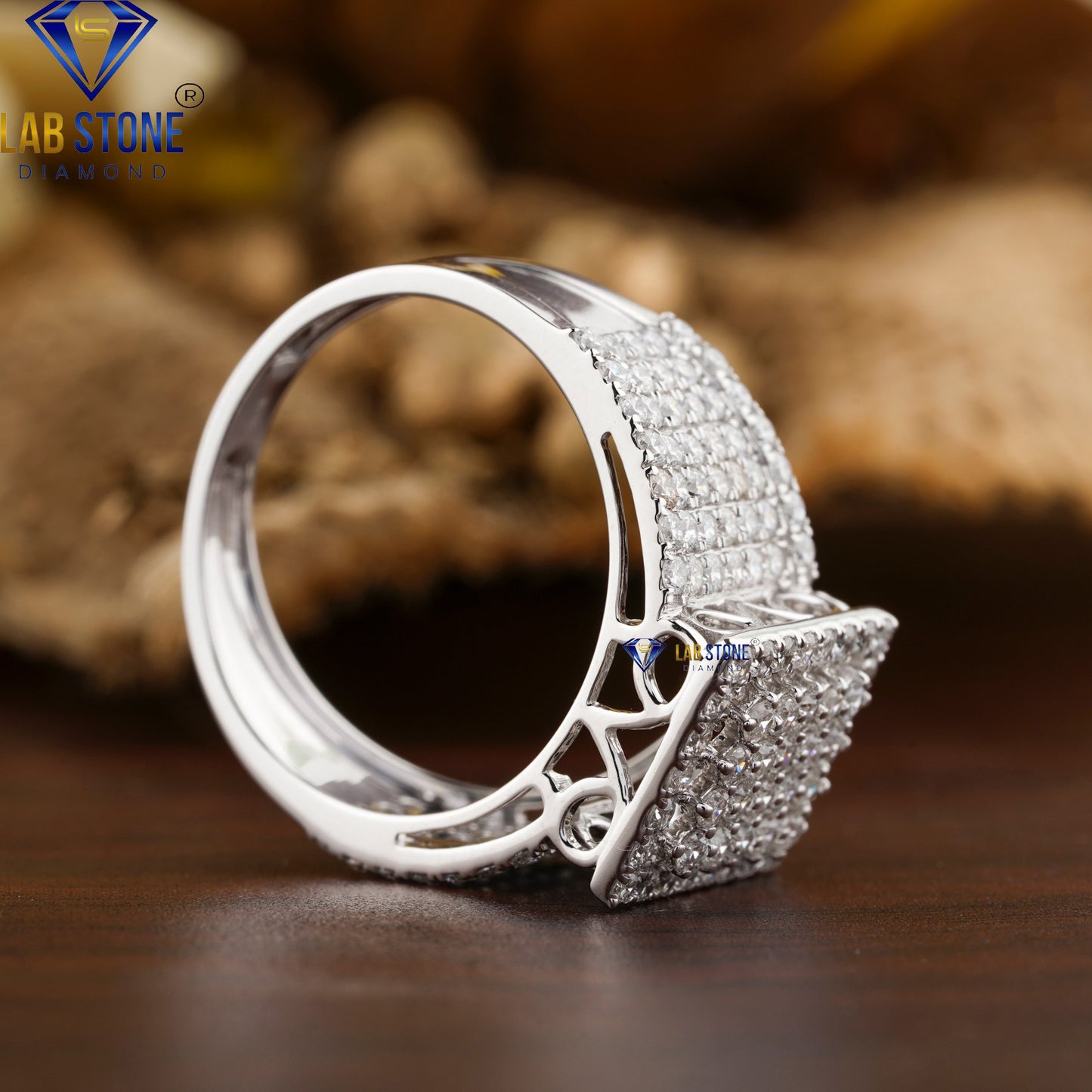 1.92 TDW Round Cut Diamond Men's Engagement Ring