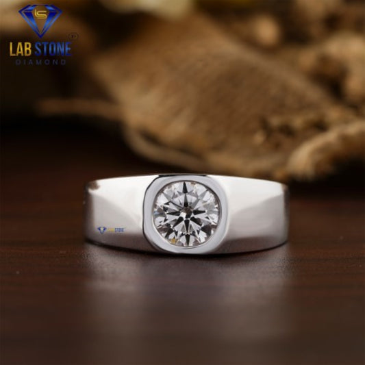 1.25 TDW Round Cut Daimond Men’s Solitaire Ring