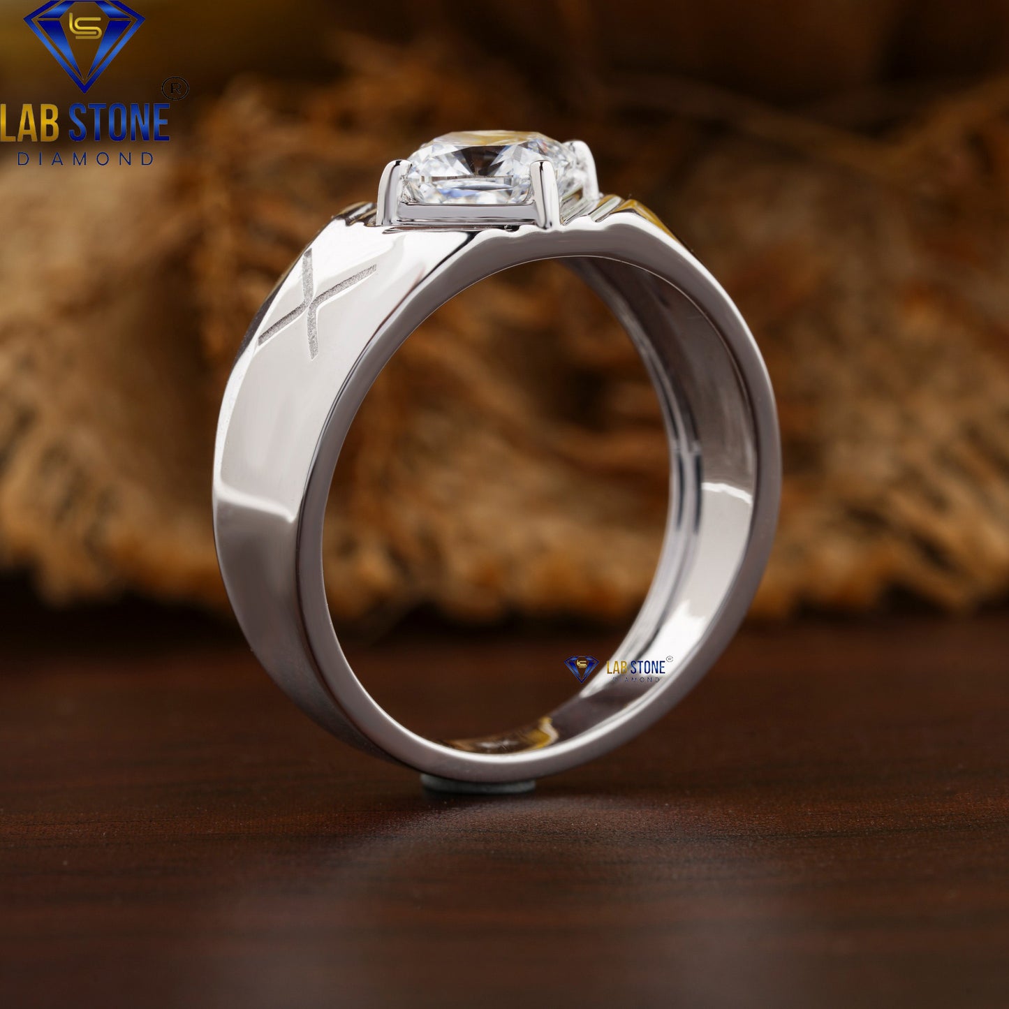 1.51 TDW Cushion Cut Daimond Men’s Solitaire Ring