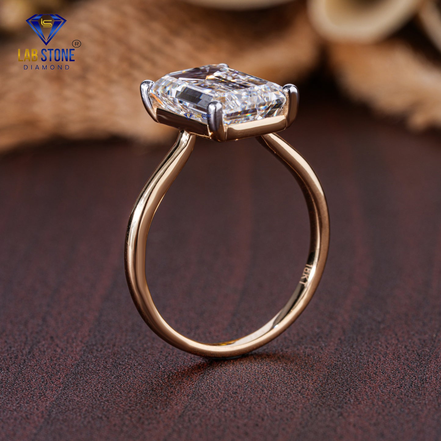 5.00 TDW Emerald Cut Diamond Women's Solitaire Ring