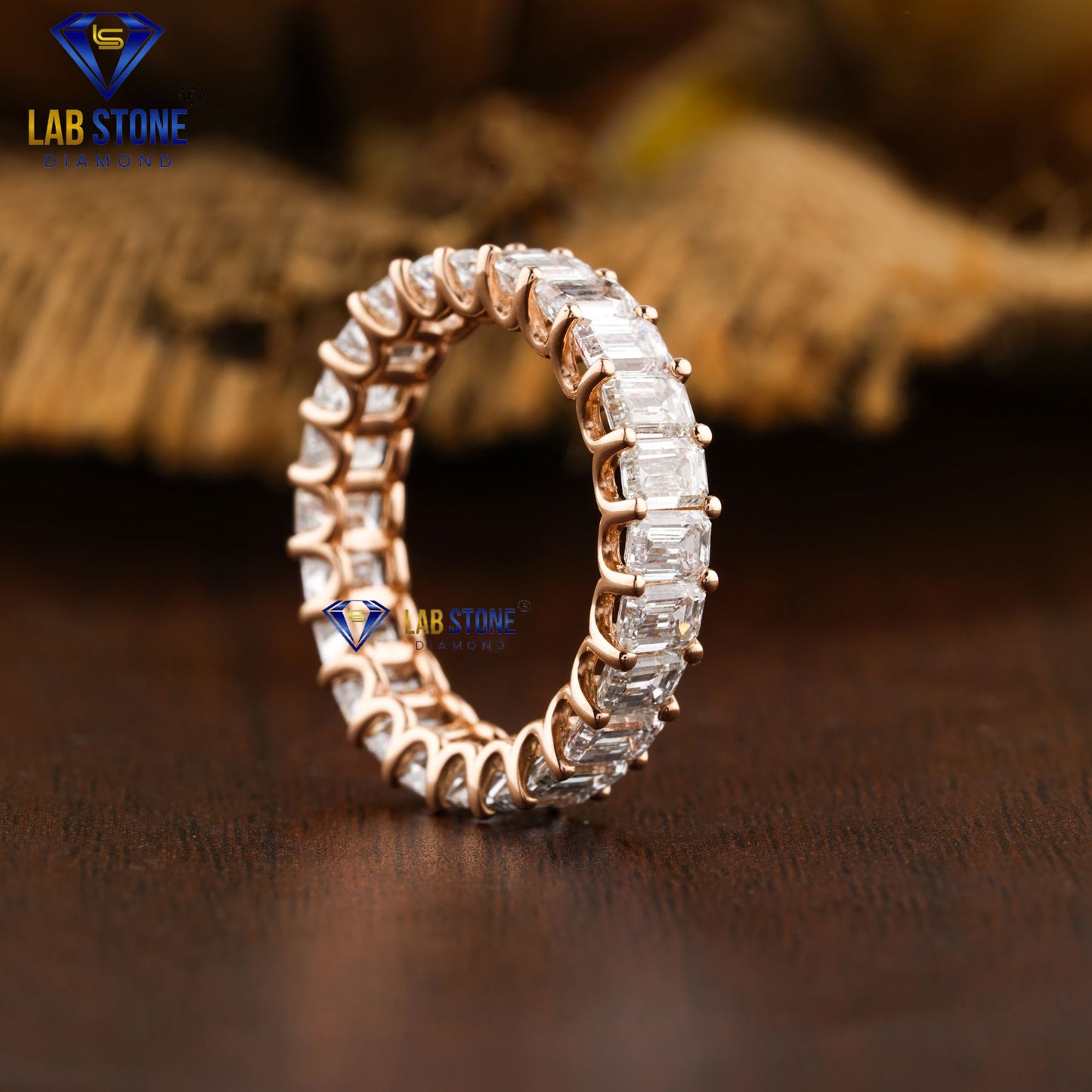 4.40 TDW Emerald Cut Diamond Eternity Band