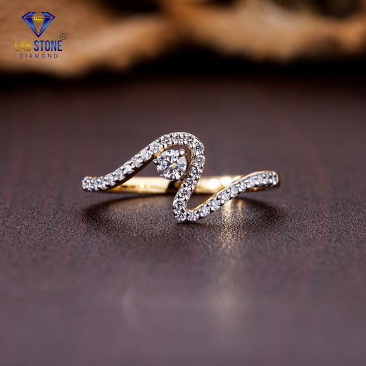 0.28 TDW Round Cut Diamond Engagement Ring