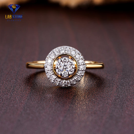0.52 TDW Round Cut Diamond Engagement Ring