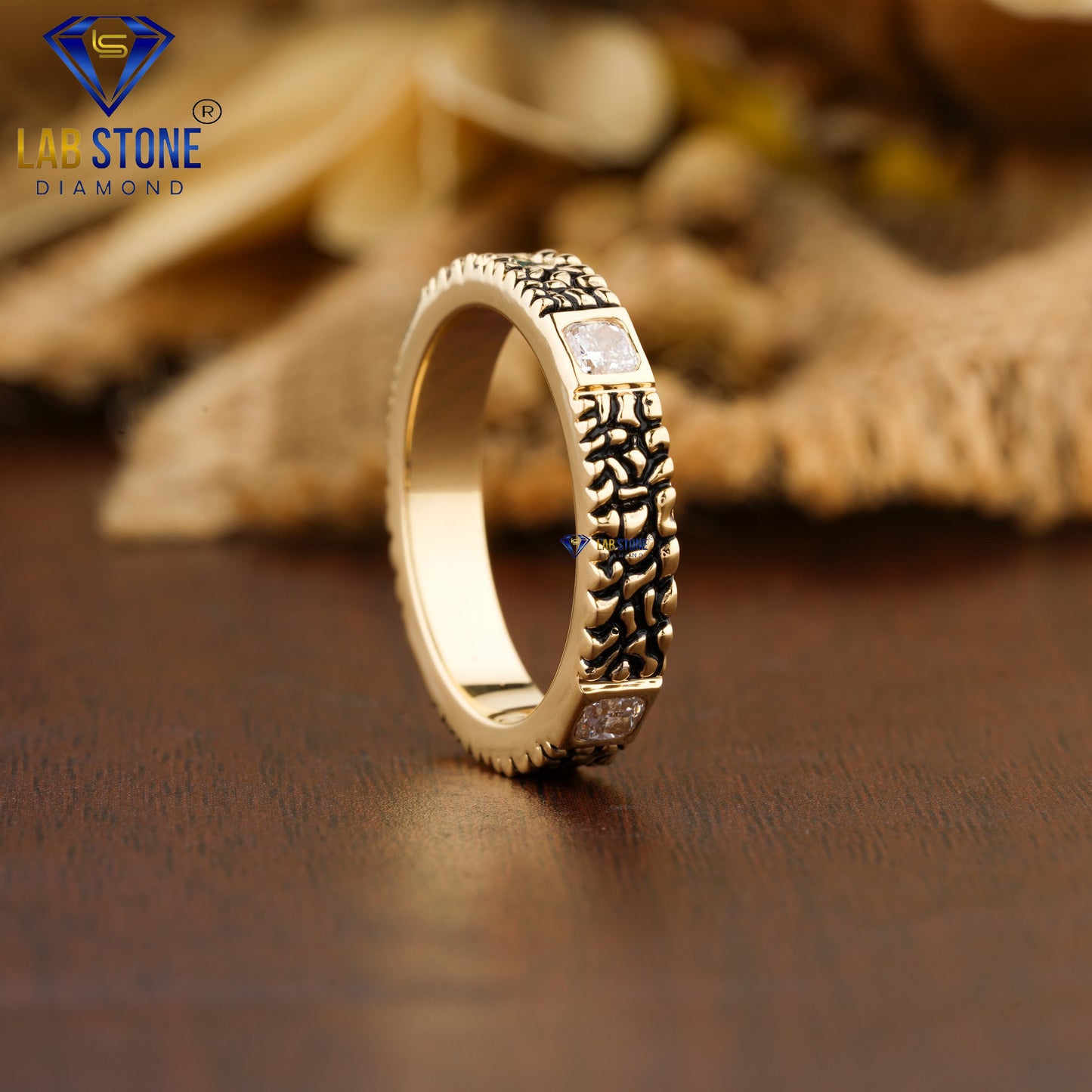 0.756 TDW Fancy Green Baguette & Cushion Cut Women’s Gemstone & Diamond Band